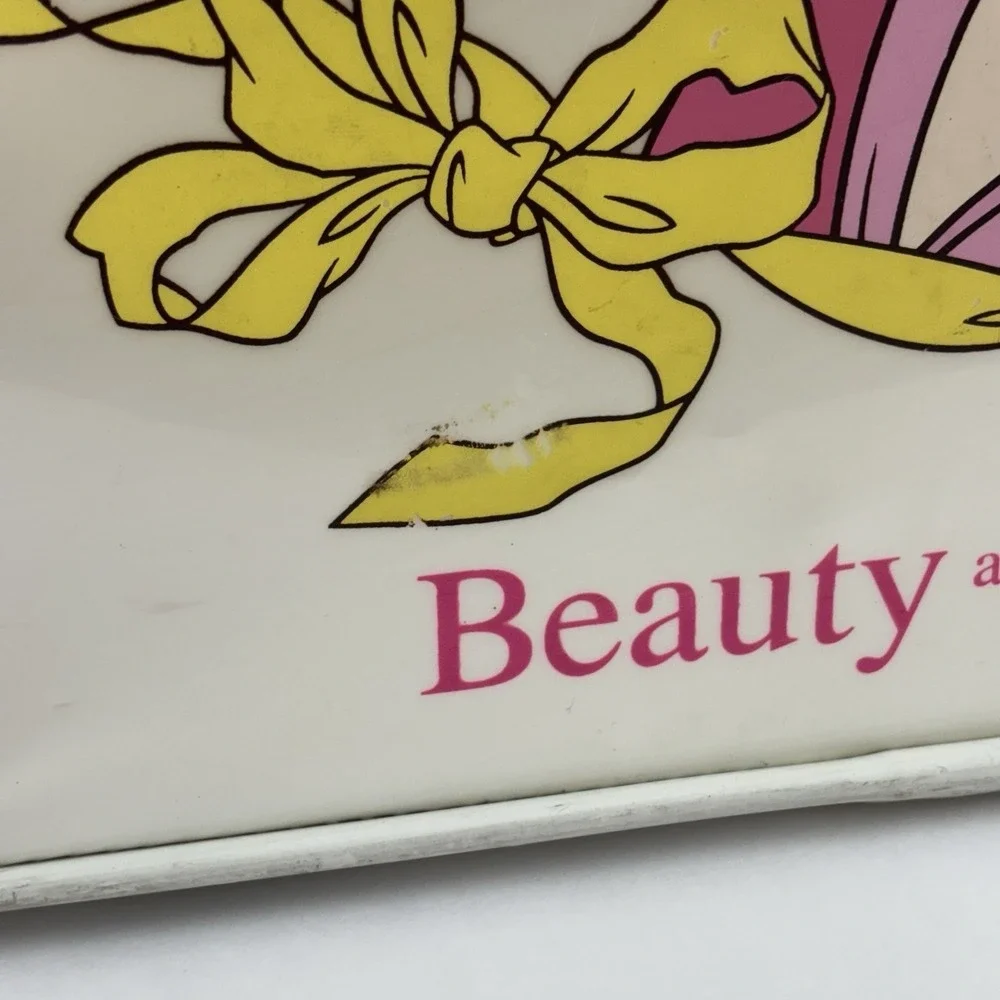 Vintage Disney Beauty And The Beast Suitcase White Zipper‎ And Handle
